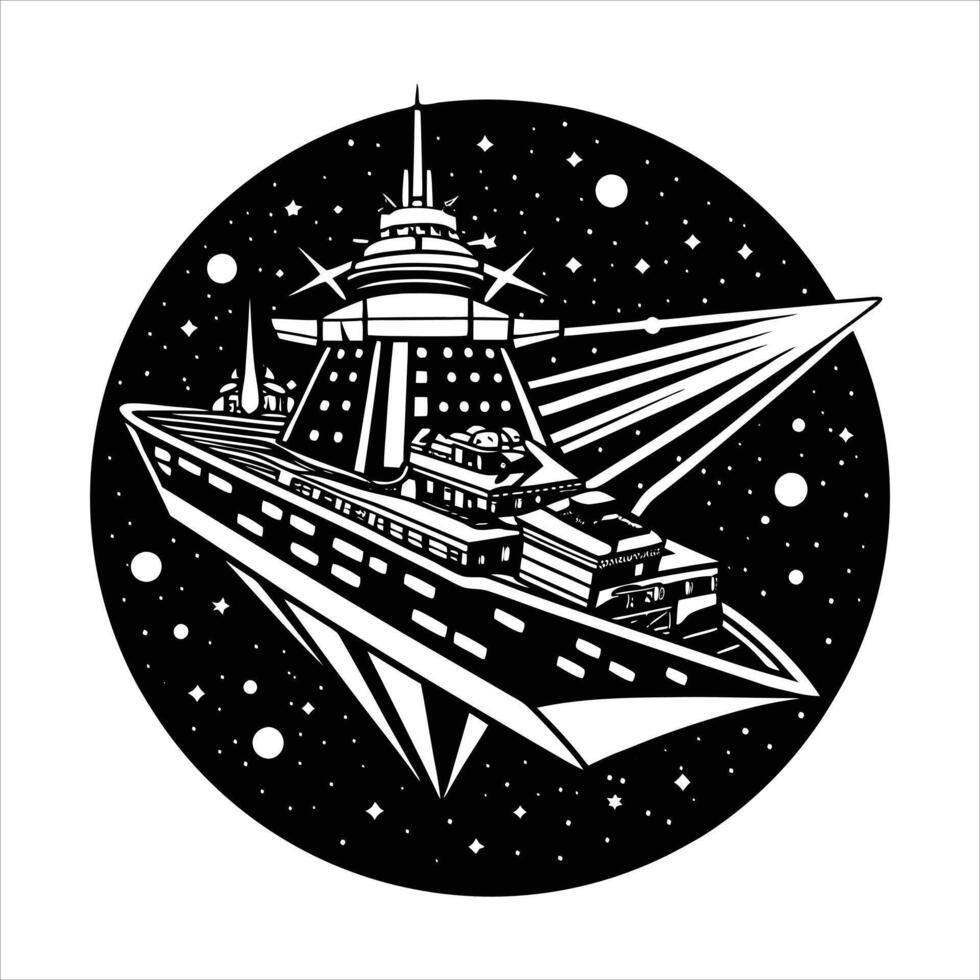 high tech battleship performing vector