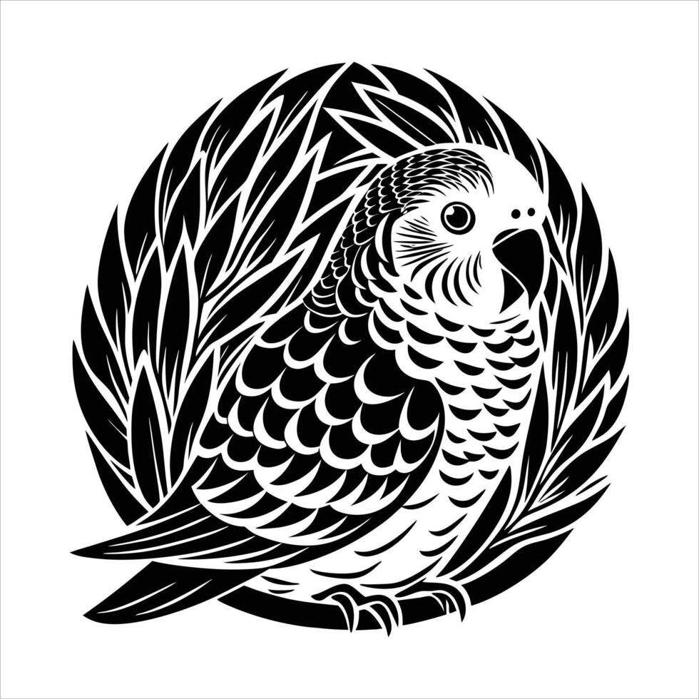 Budgerigar Bird Silhouette vector