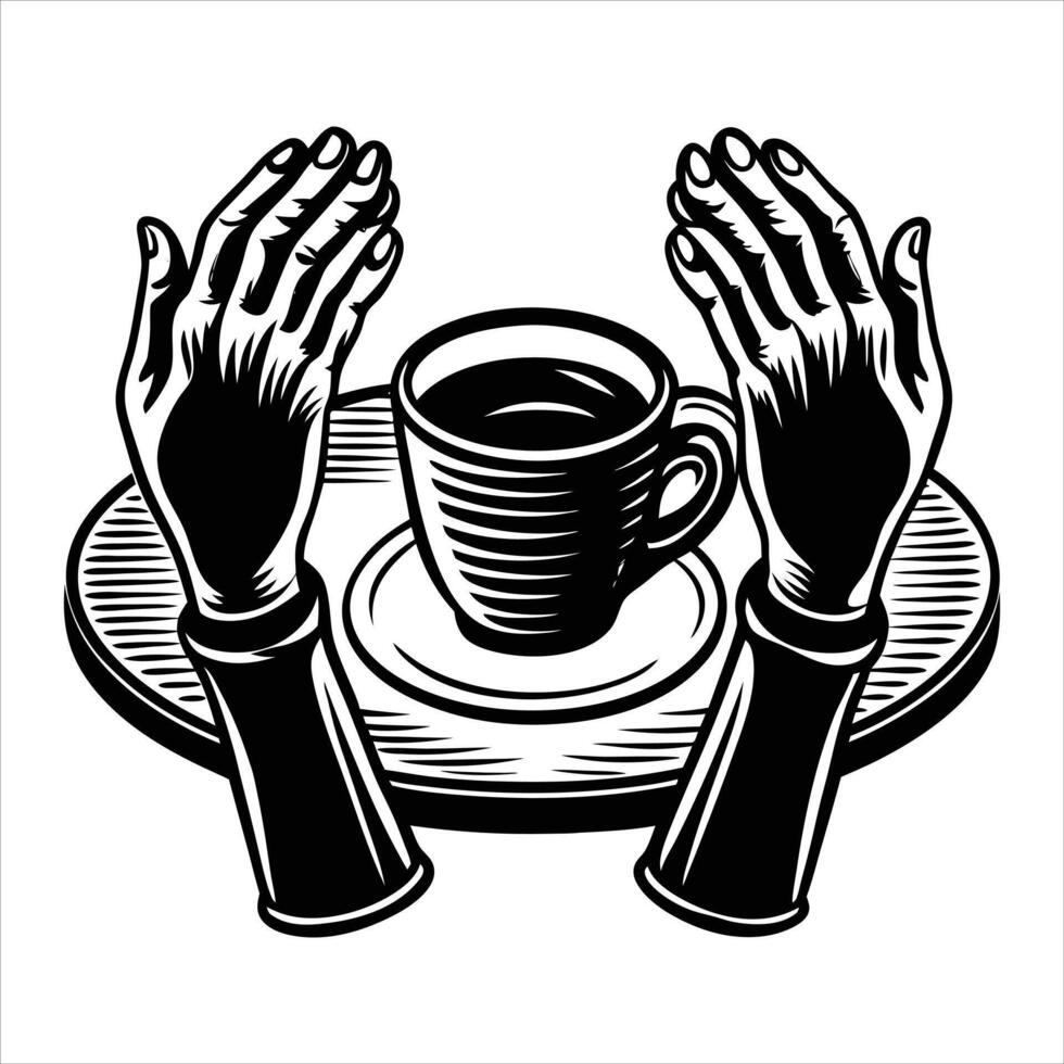 Hands Across Table vector