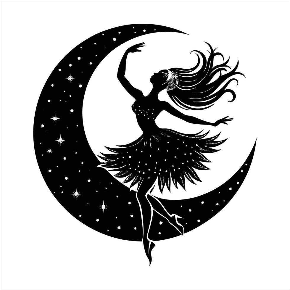 Glowing Crescent Moon vector