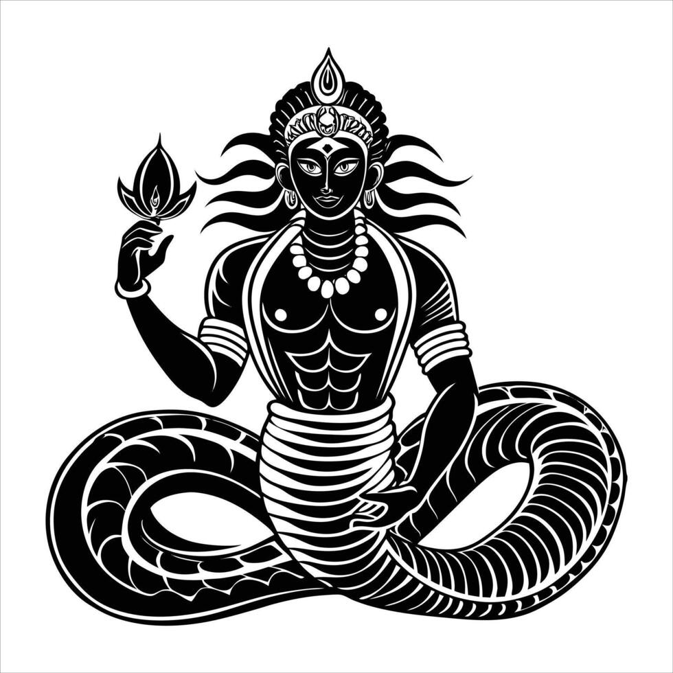 naga in hindu and buddhist vector