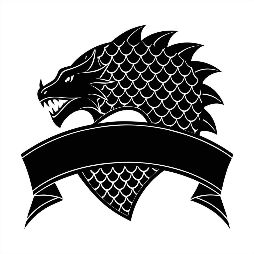 dragon scale ribbon banner vector