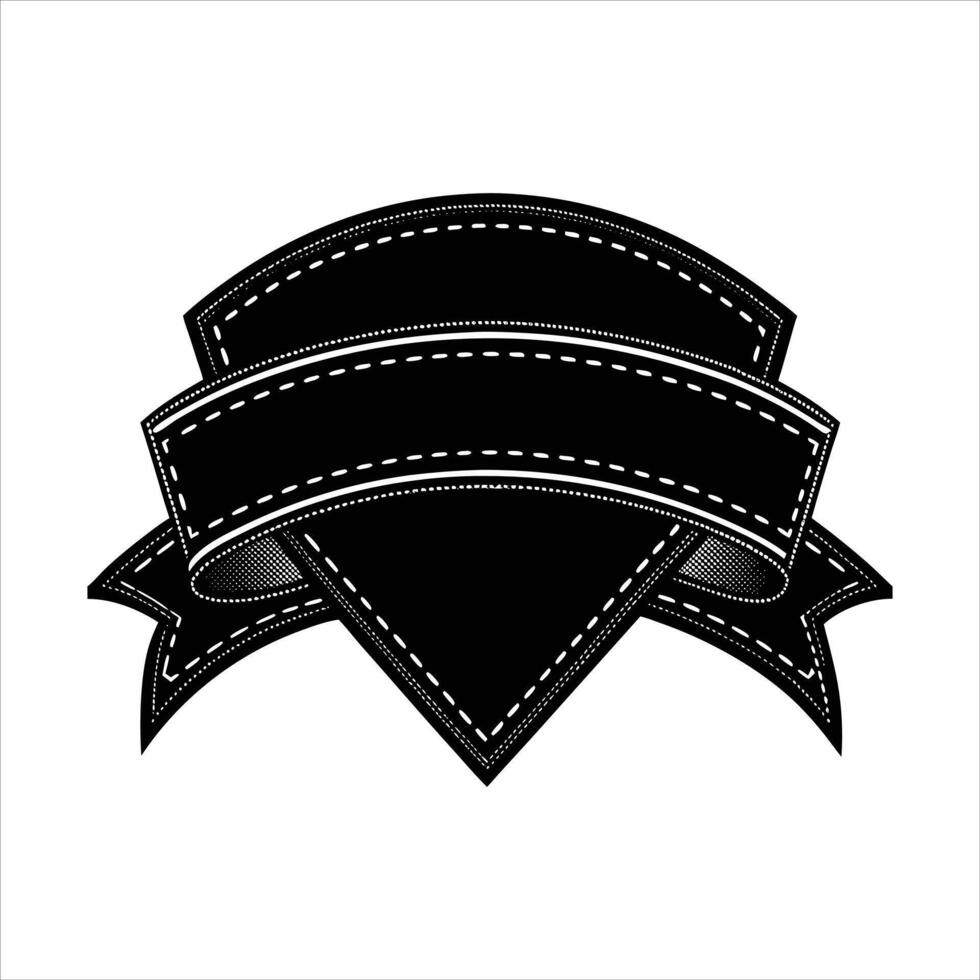 embossed leather ribbon banner vector