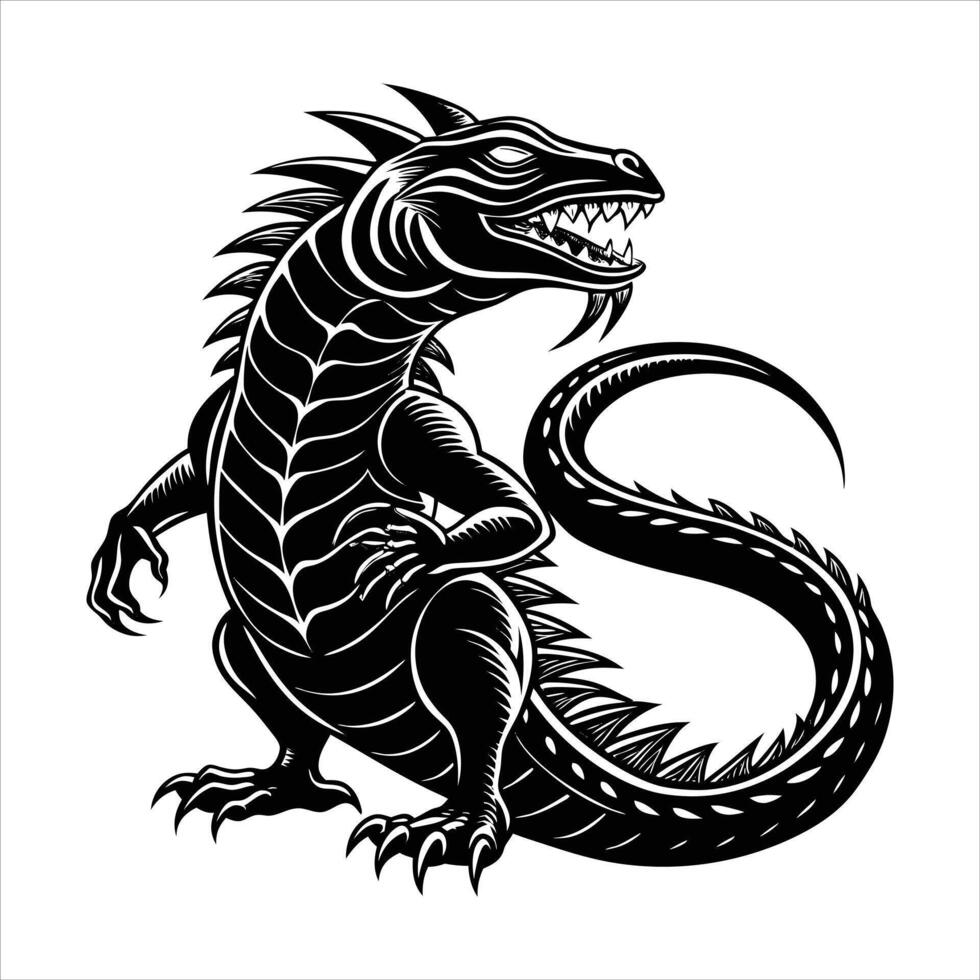 basilisk a legendary reptilian vector