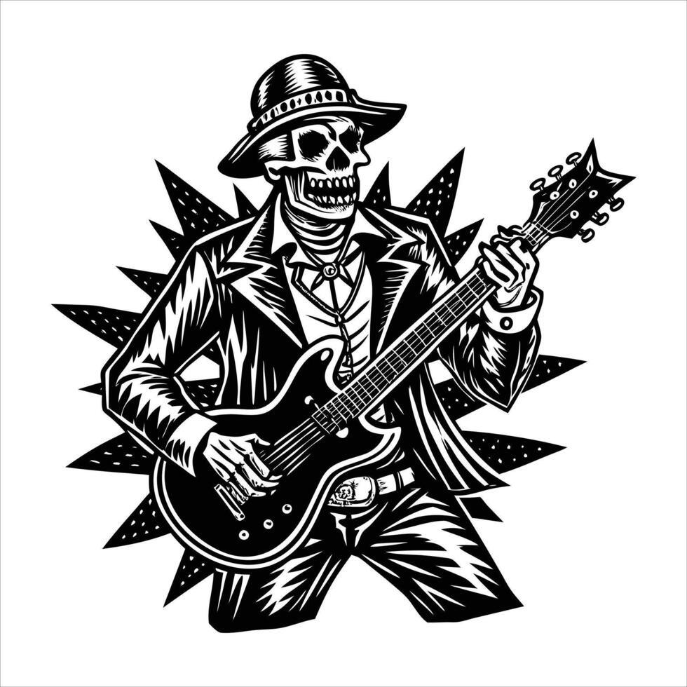 Skeleton Playing Guitar vector
