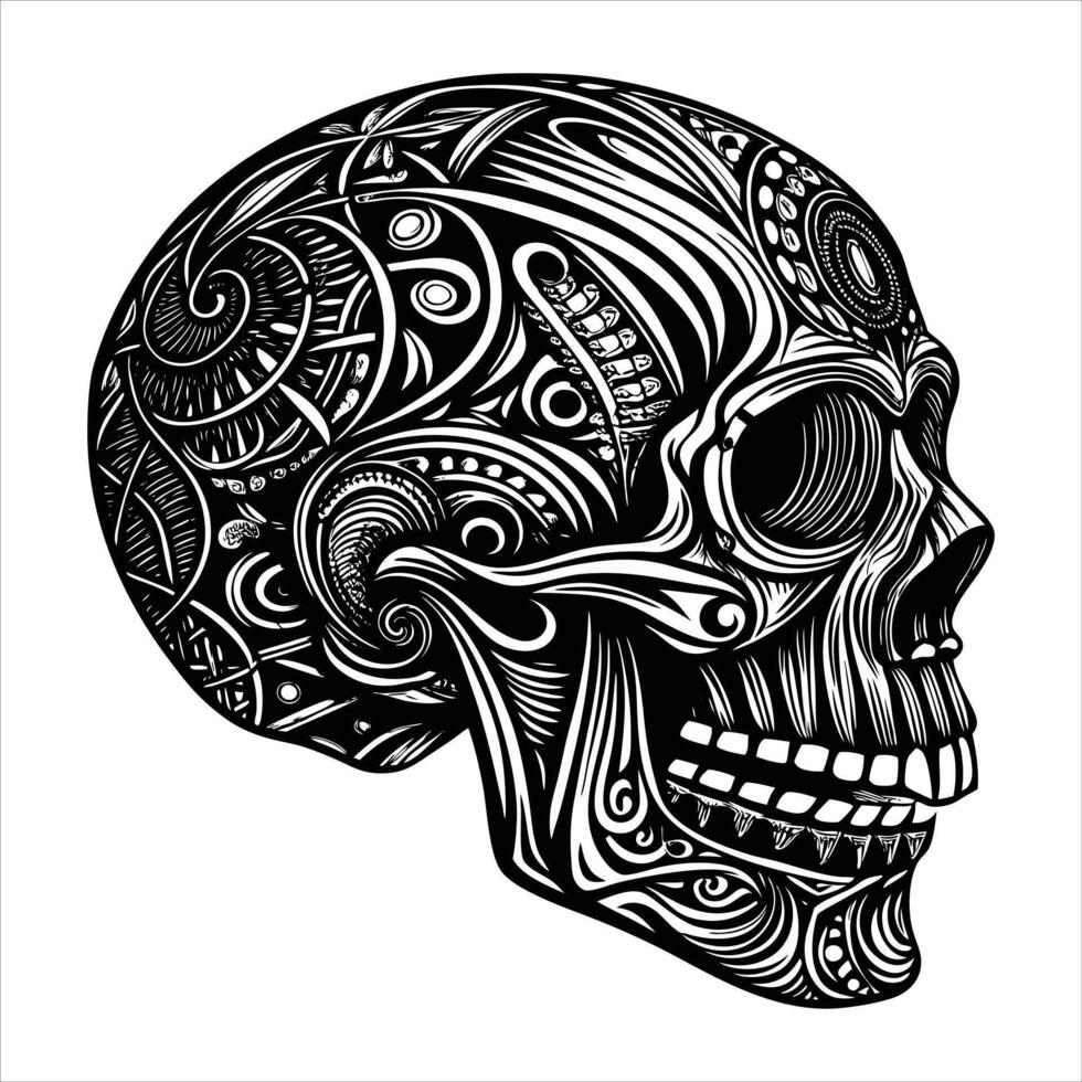 Skull Side Line vector