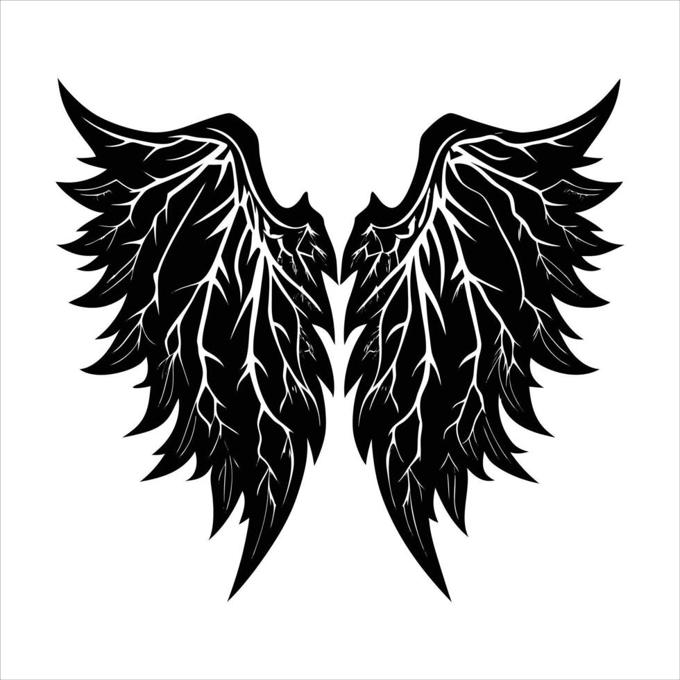 Dark Fallen Angel Wing vector