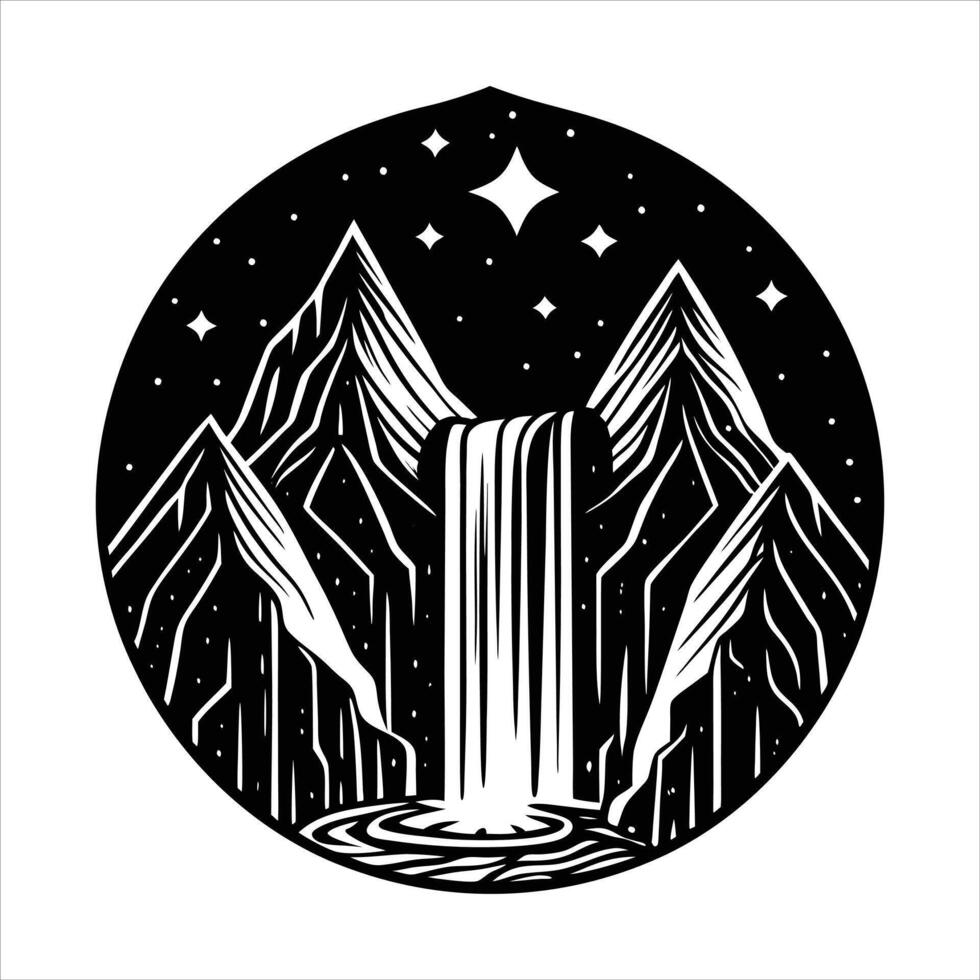 Waterfall Cascading Down vector