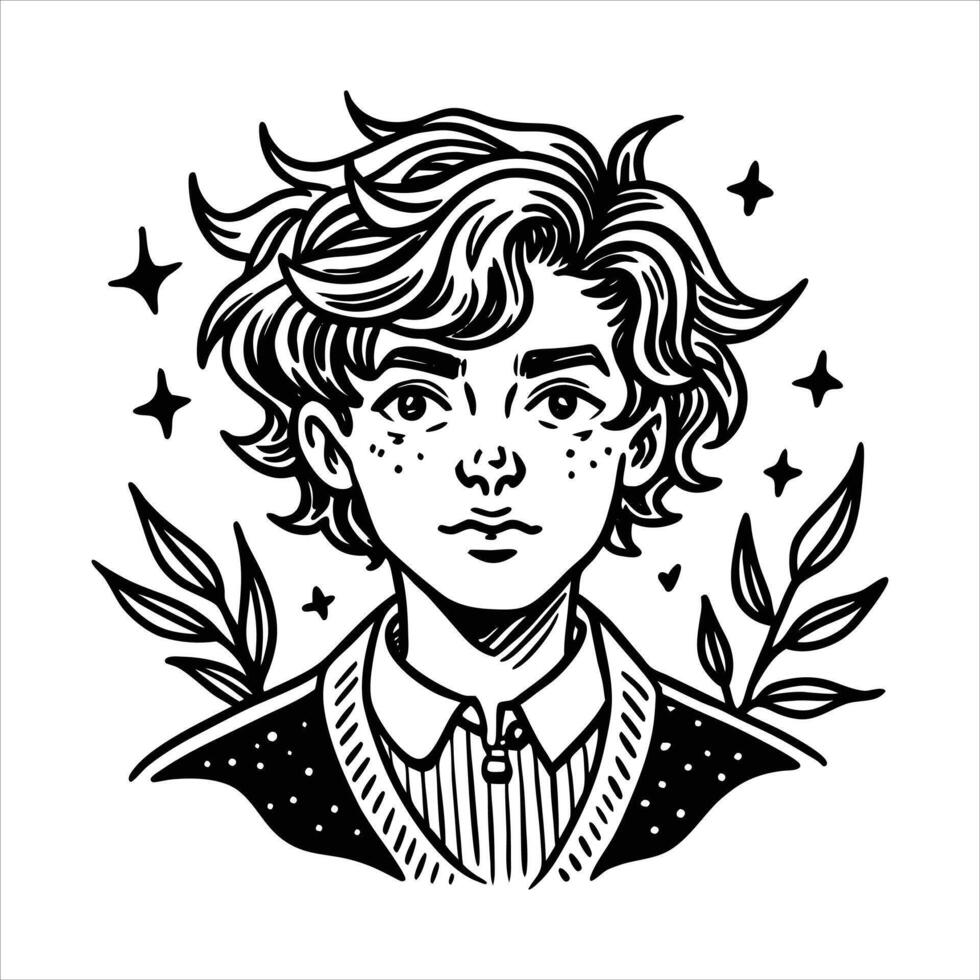 illustration of a smiling boy vector