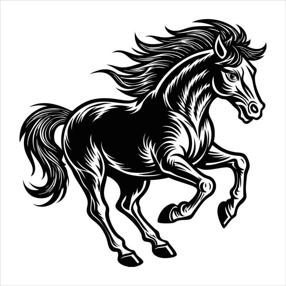 wild mustang running vector