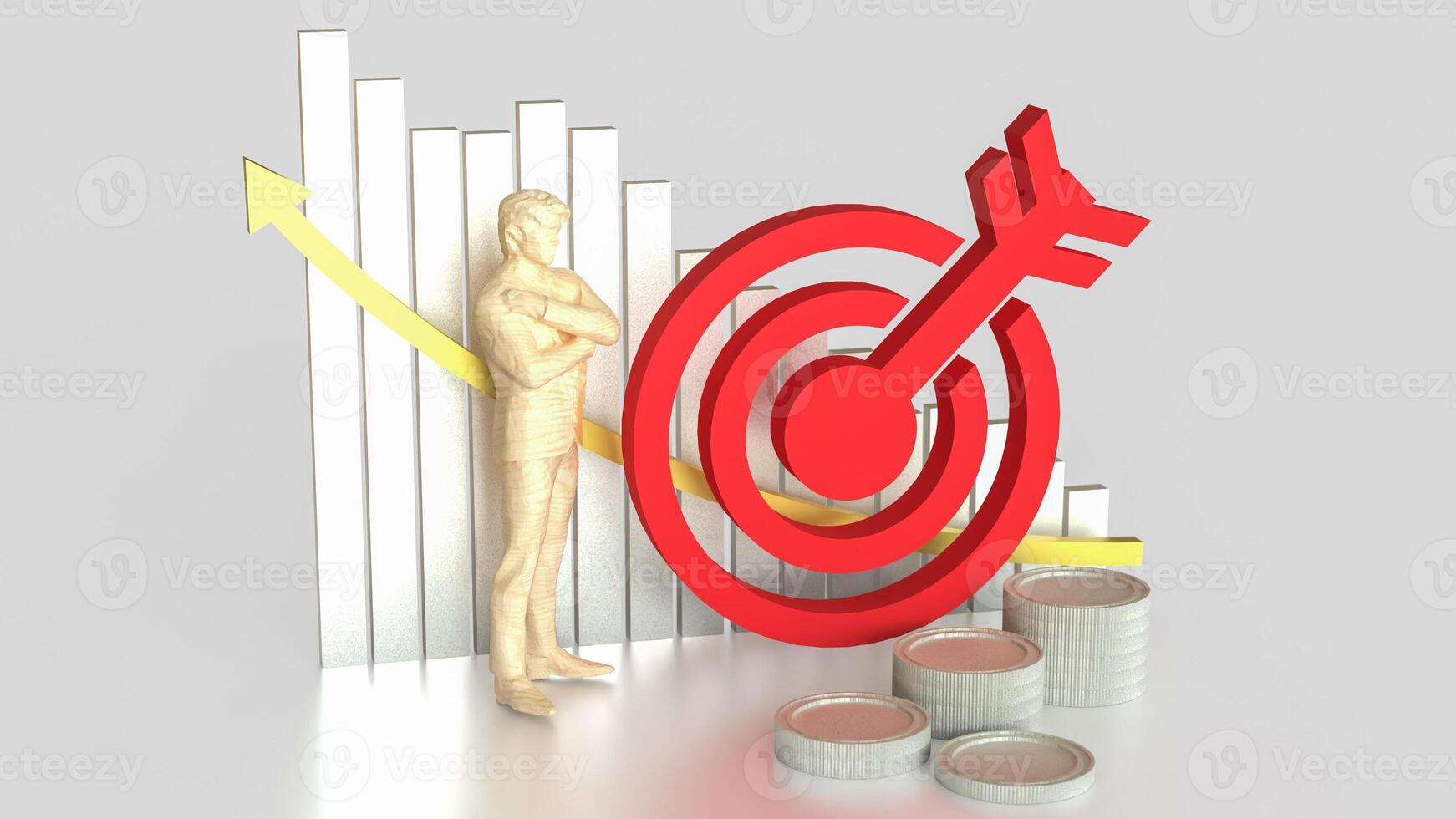 Red target for Business concept 3d Rendering. photo