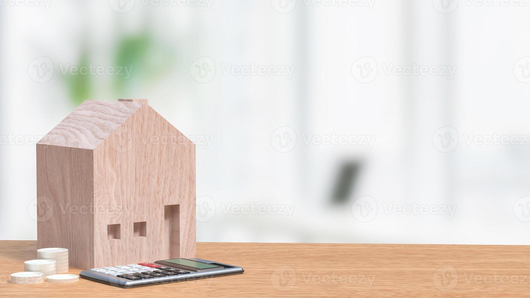 House and calculator for Real estate or property concept 3d Rendering . photo
