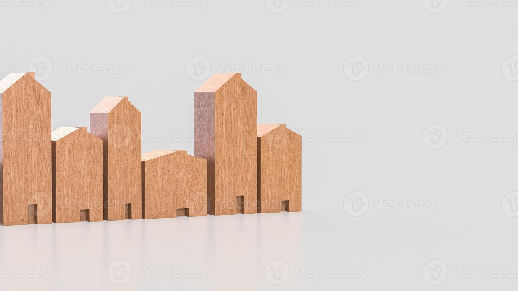 House wood for property or real estate concept 3d Rendering . . photo