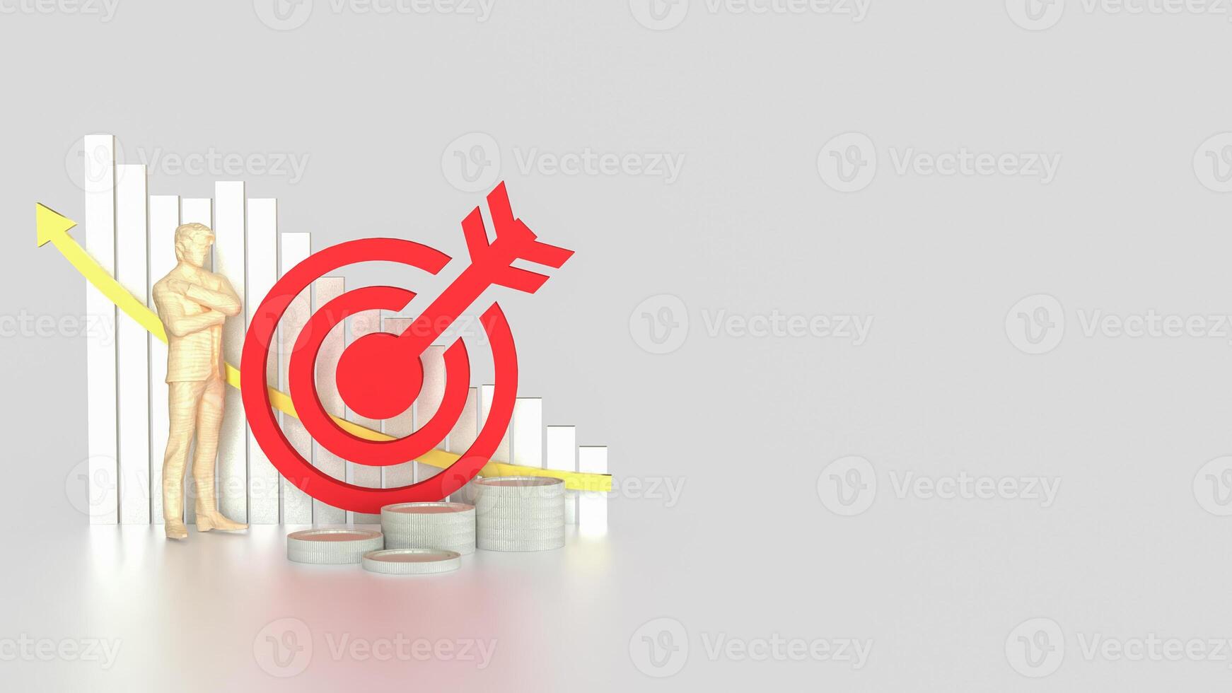 Red target for Business concept 3d Rendering. . photo