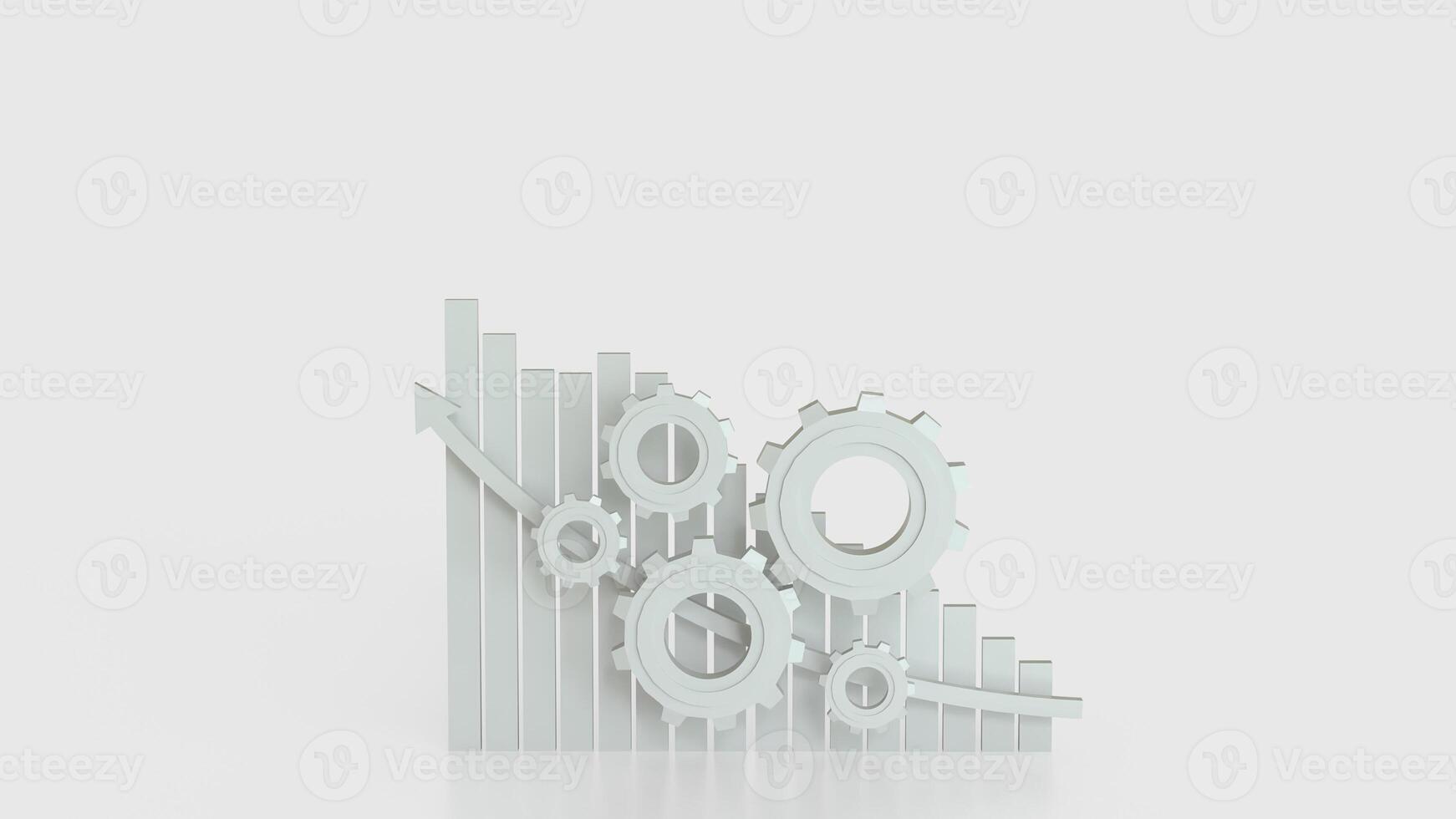Gear and chart for Business concept 3d Rendering. photo