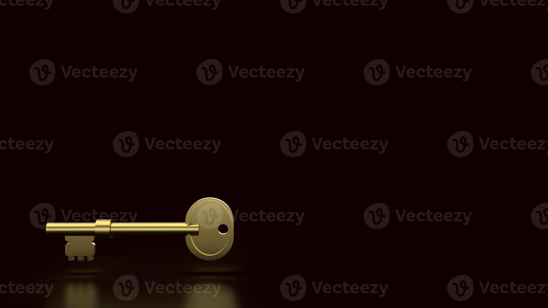 Gold key for security or business concept 3d Rendering. . photo
