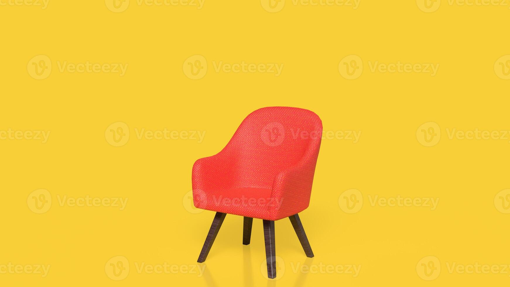 Red chair on yellow background 3d Rendering . photo