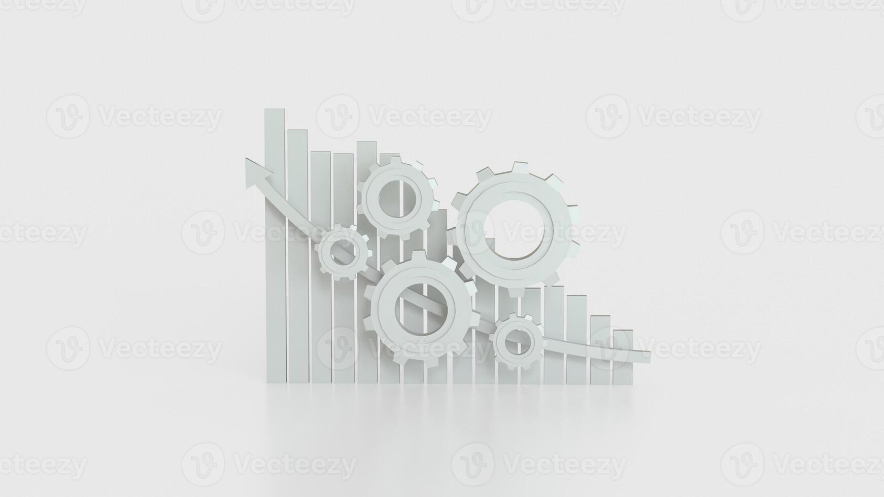 Gear and chart for Business concept 3d Rendering . photo