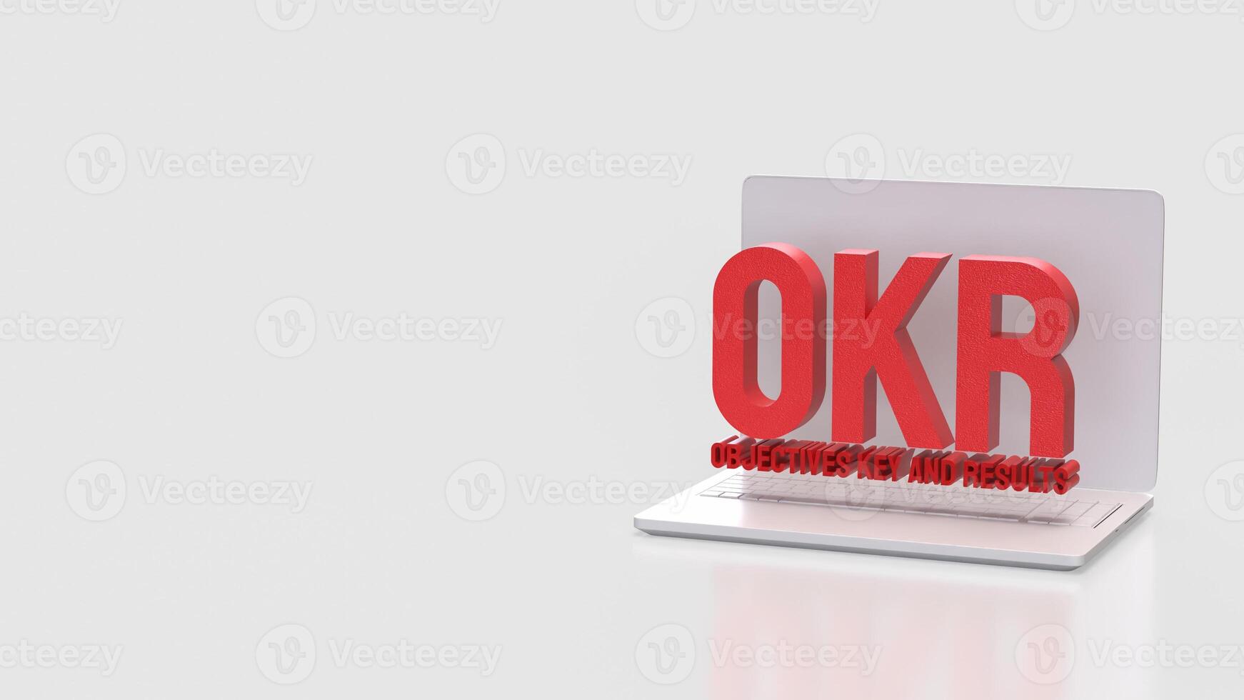 OKR or Objective and Key Results for Business concept 3d Rendering. photo