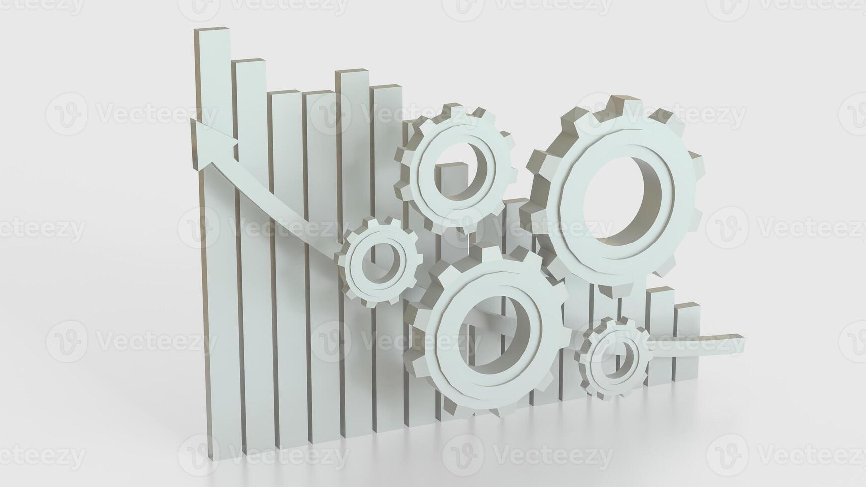 The Gear and chart for Business concept 3d Rendering. photo