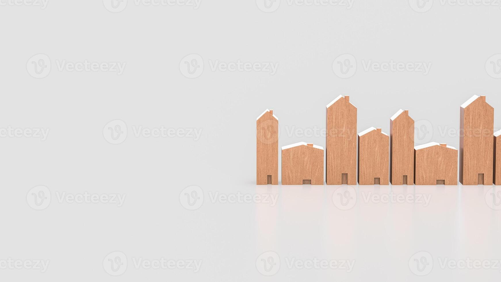 House wood for property or real estate concept 3d Rendering . photo