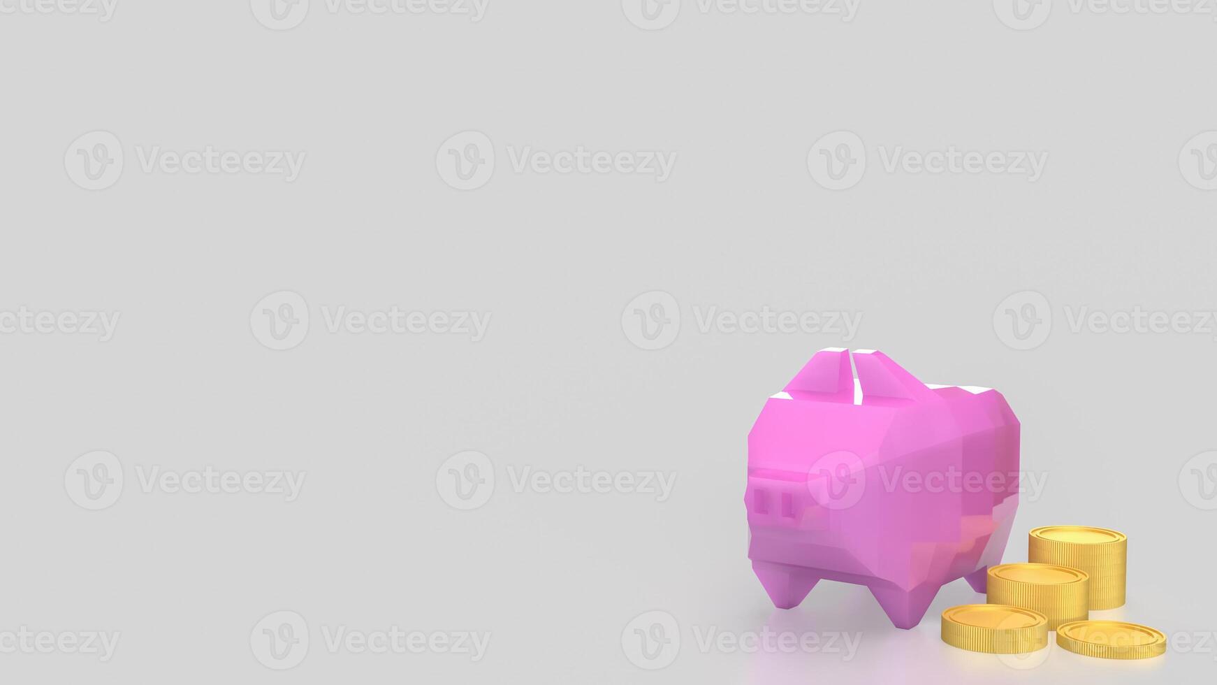 Piggy Bank and coins for Saving or earn concept 3d Rendering . photo