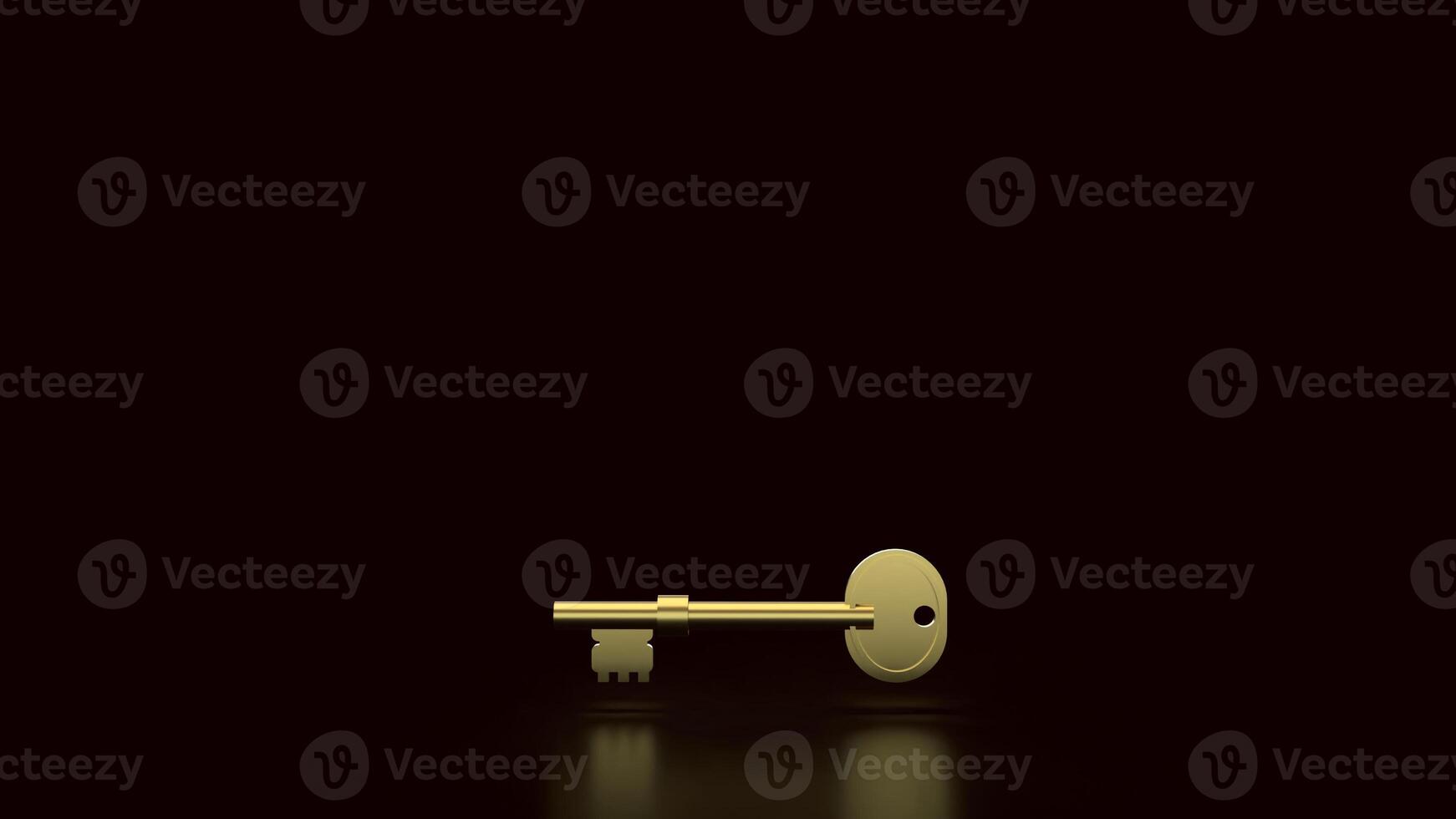Gold key for security or business concept 3d Rendering . photo