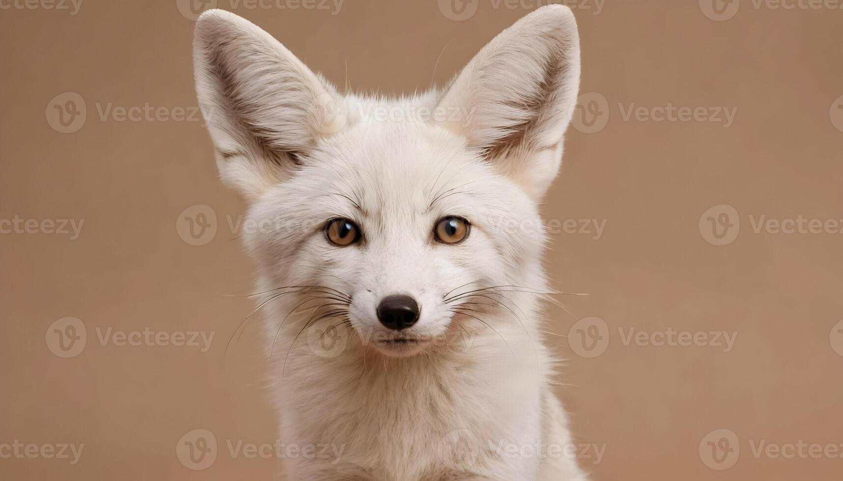 A Stunning Portrait of an Arctic Fox A Majestic Creature with Striking White Fur and Amber Eyes photo