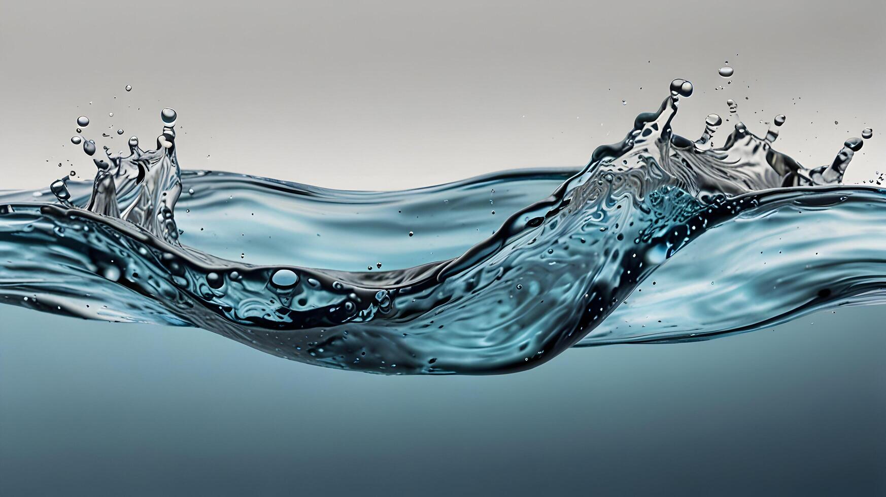 Teal Water Wave Splash Background Detailed 3D Render photo