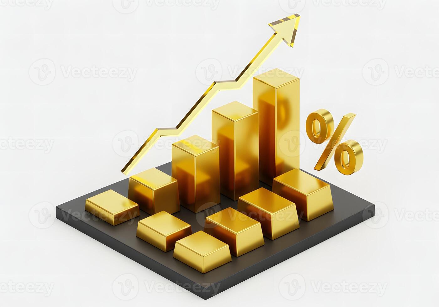 Golden bars and an upward graph photo