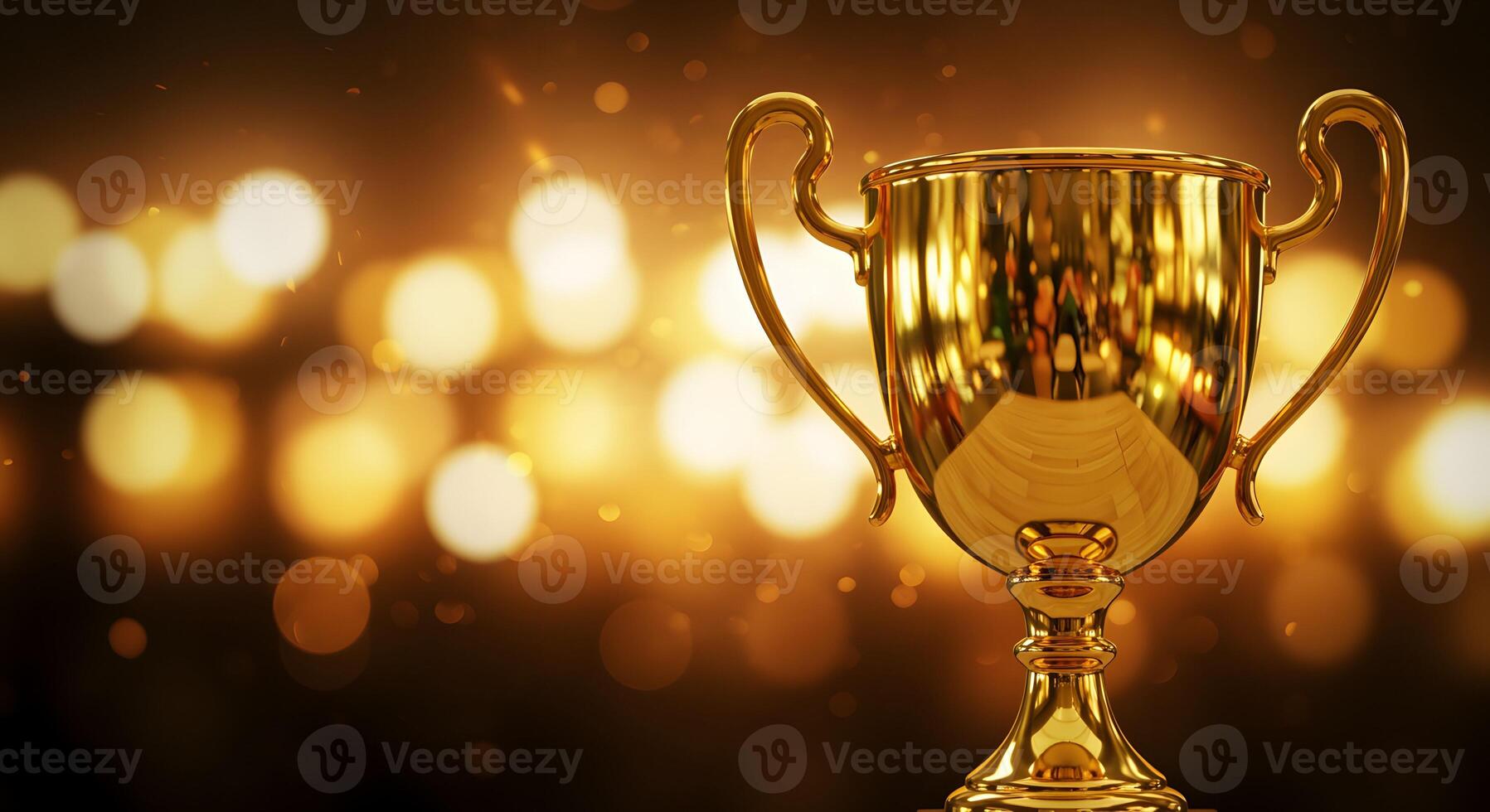 Golden Trophy with Bokeh photo