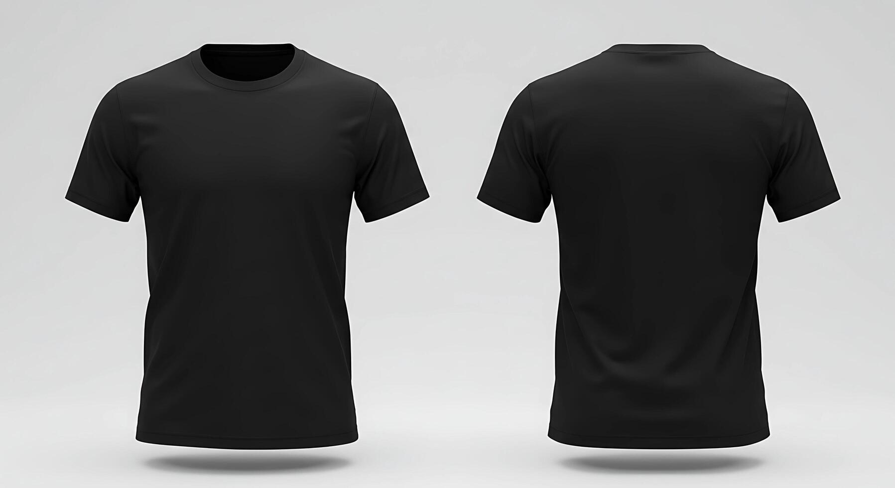 Black T-shirt Mockup Front and Back View for Clothing Design photo