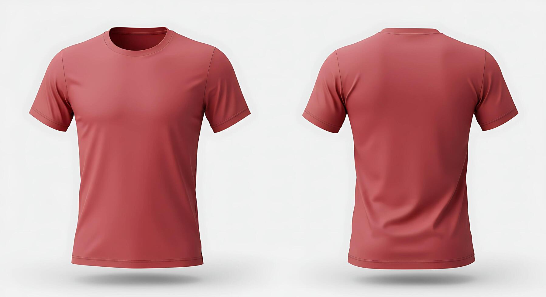 Red T-shirt Mockup Front and Back on White Background for Design photo