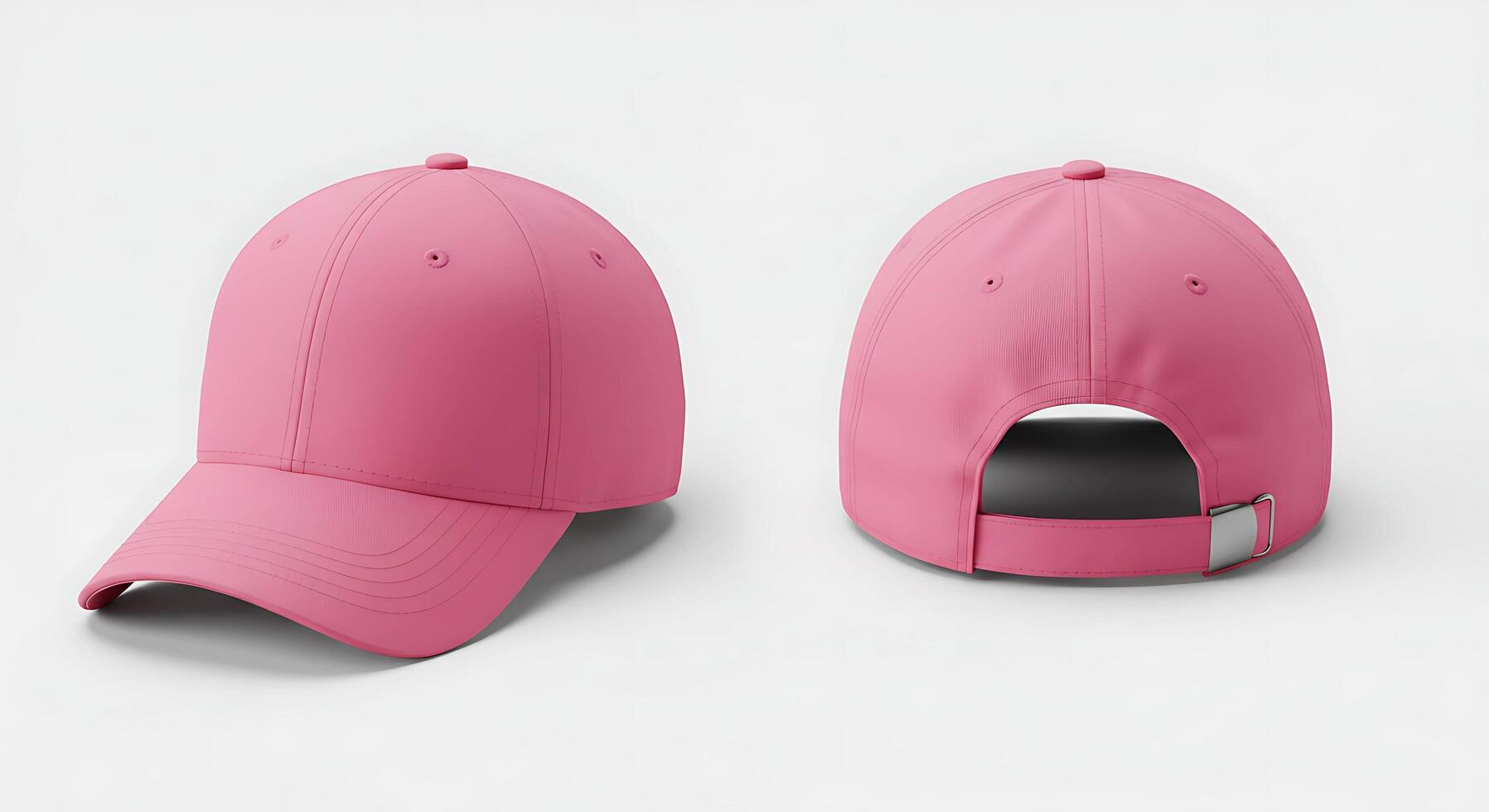 Pink Baseball Cap Mockup Featuring Front and Back Views for Design photo