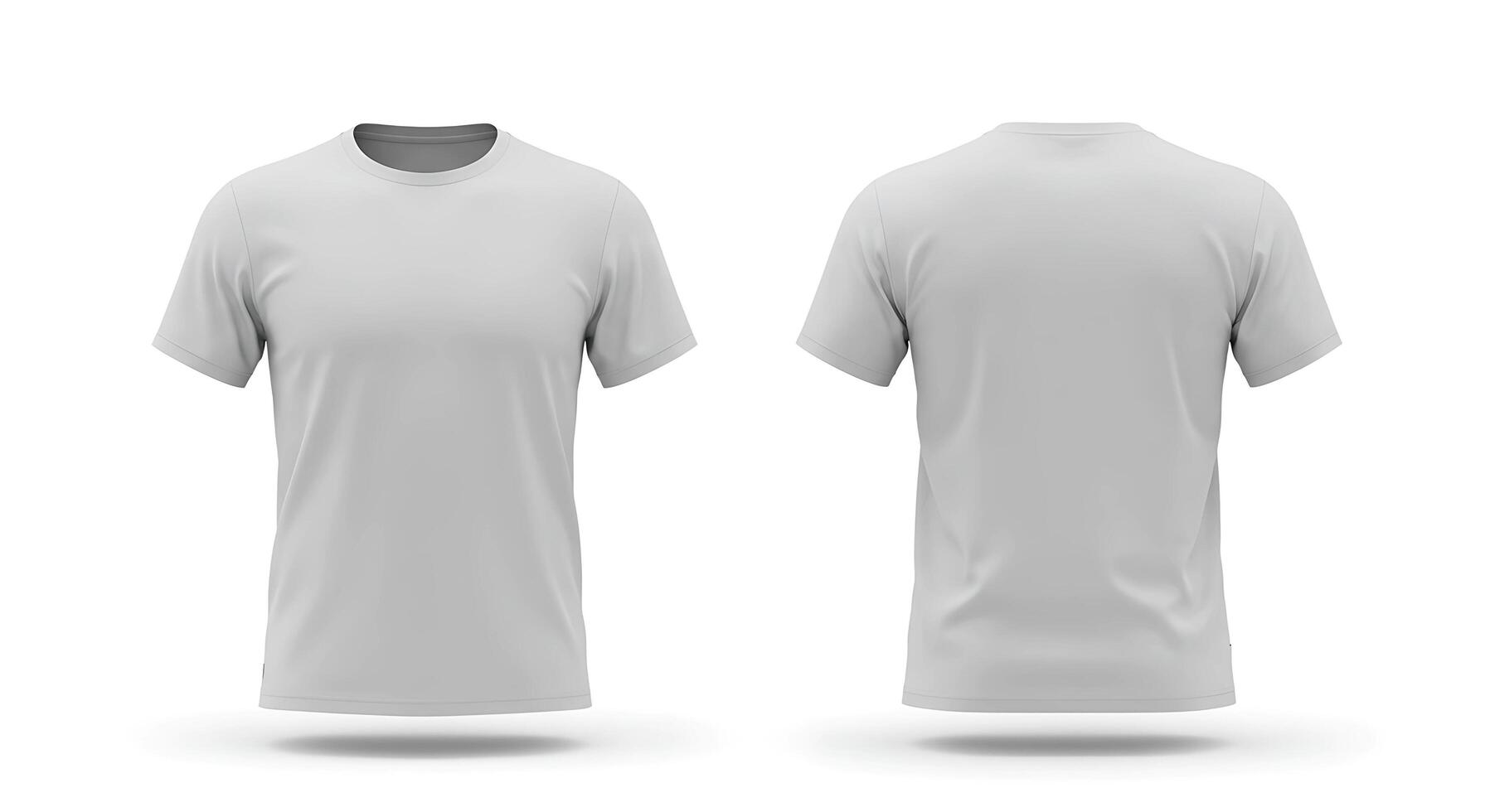 Displaying Gray T-shirt Design Front and Back on a White Background photo