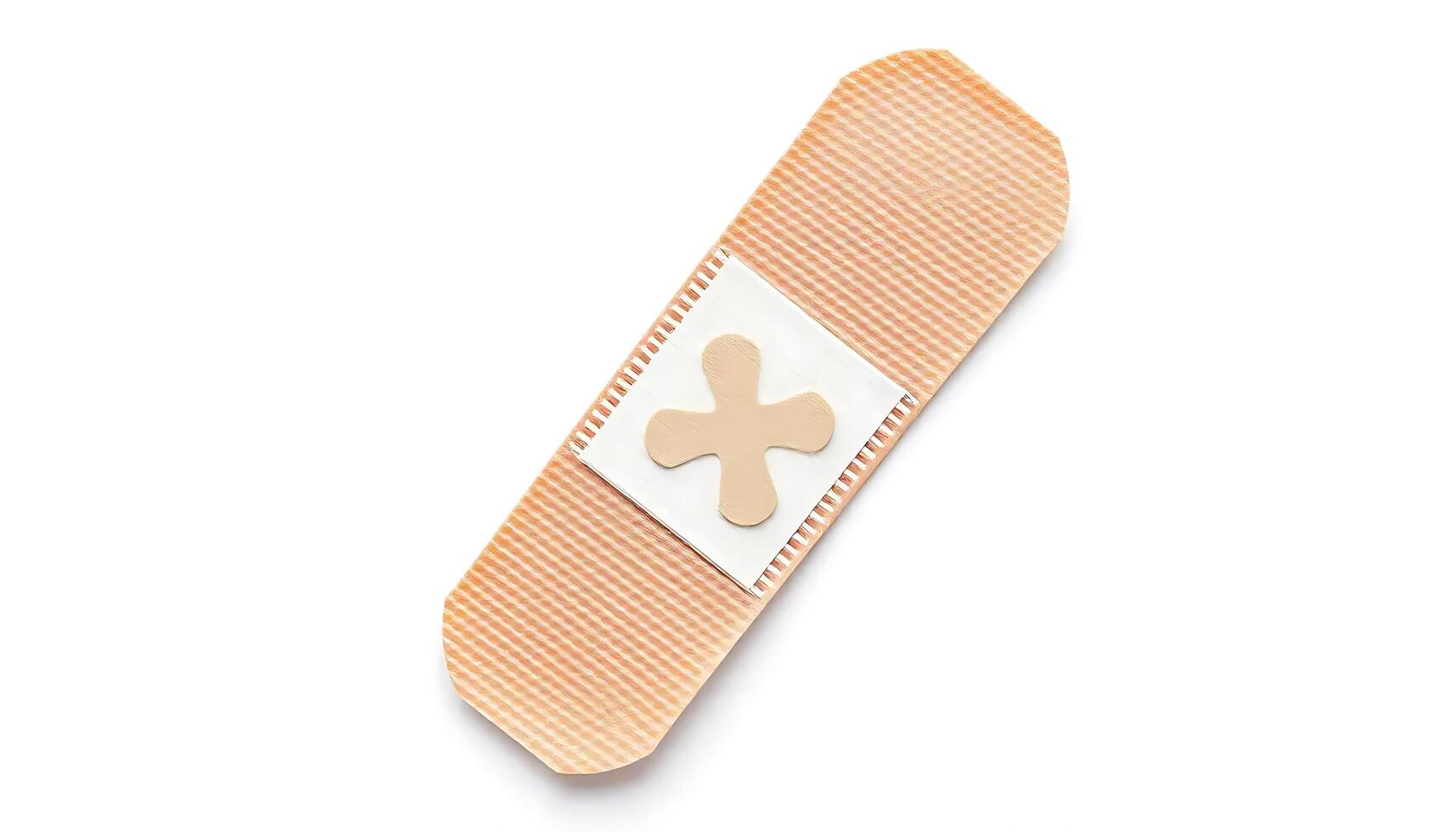 Single Adhesive Bandage on White Background photo