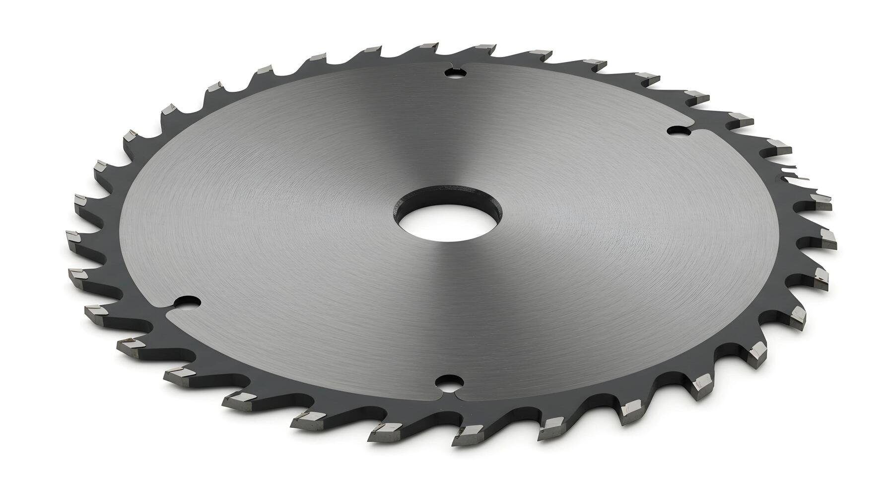 Saw Blade on White Background Sharp and Metal Circular Tool photo