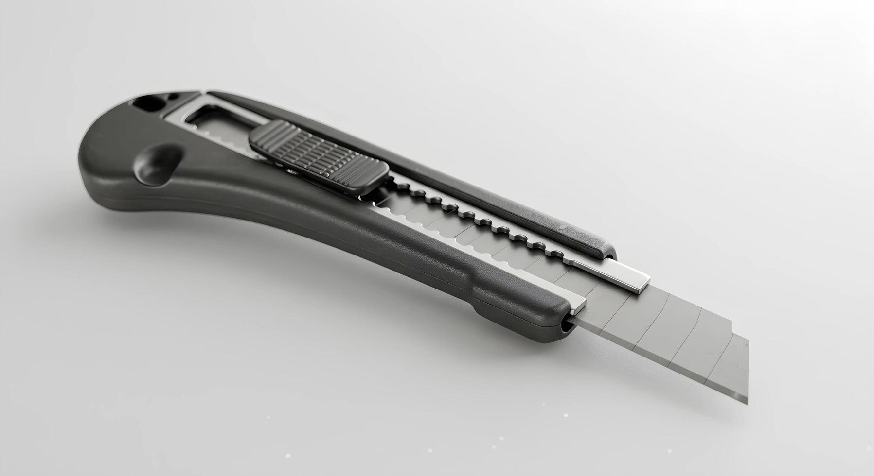 Utility Knife with Retractable Blade on a Clean White Background photo