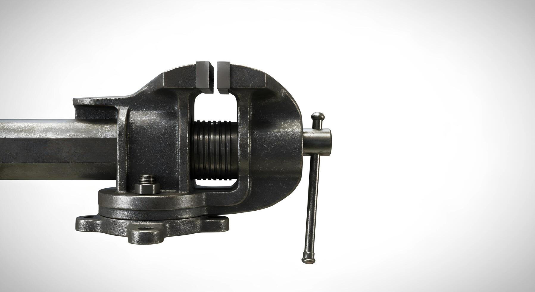 Close-up of a Metal Bench Vise Tool Used for Holding Objects photo