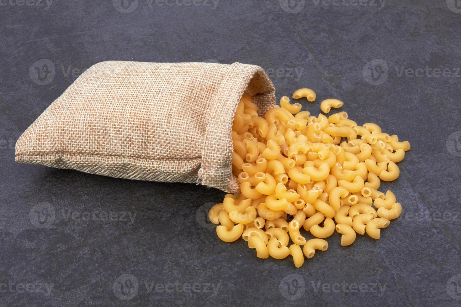 Elbow macaroni in bag photo