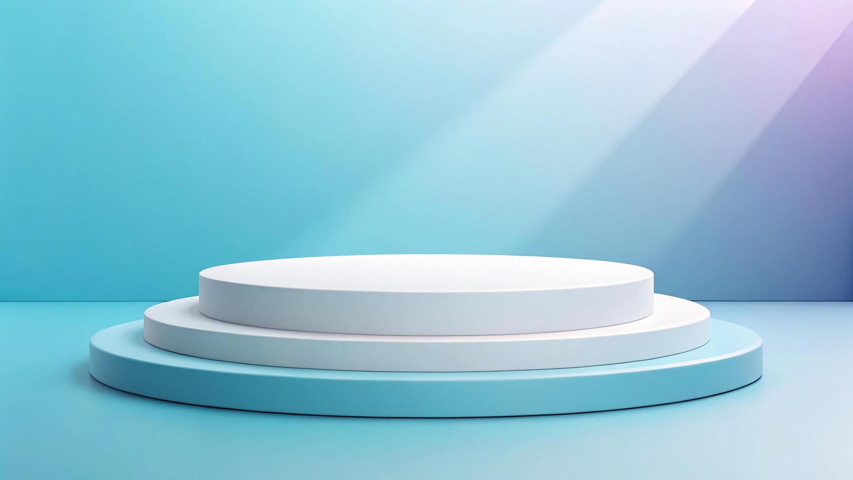 Minimalistic platform with gradient backdrop for showcasing products or presentations. photo