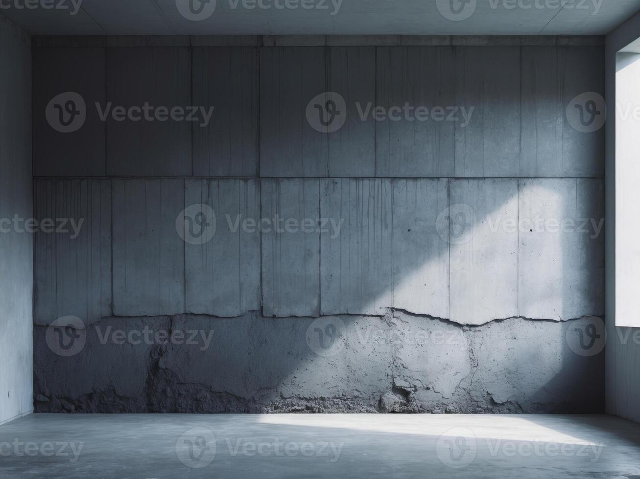 Empty room with concrete walls and a window photo