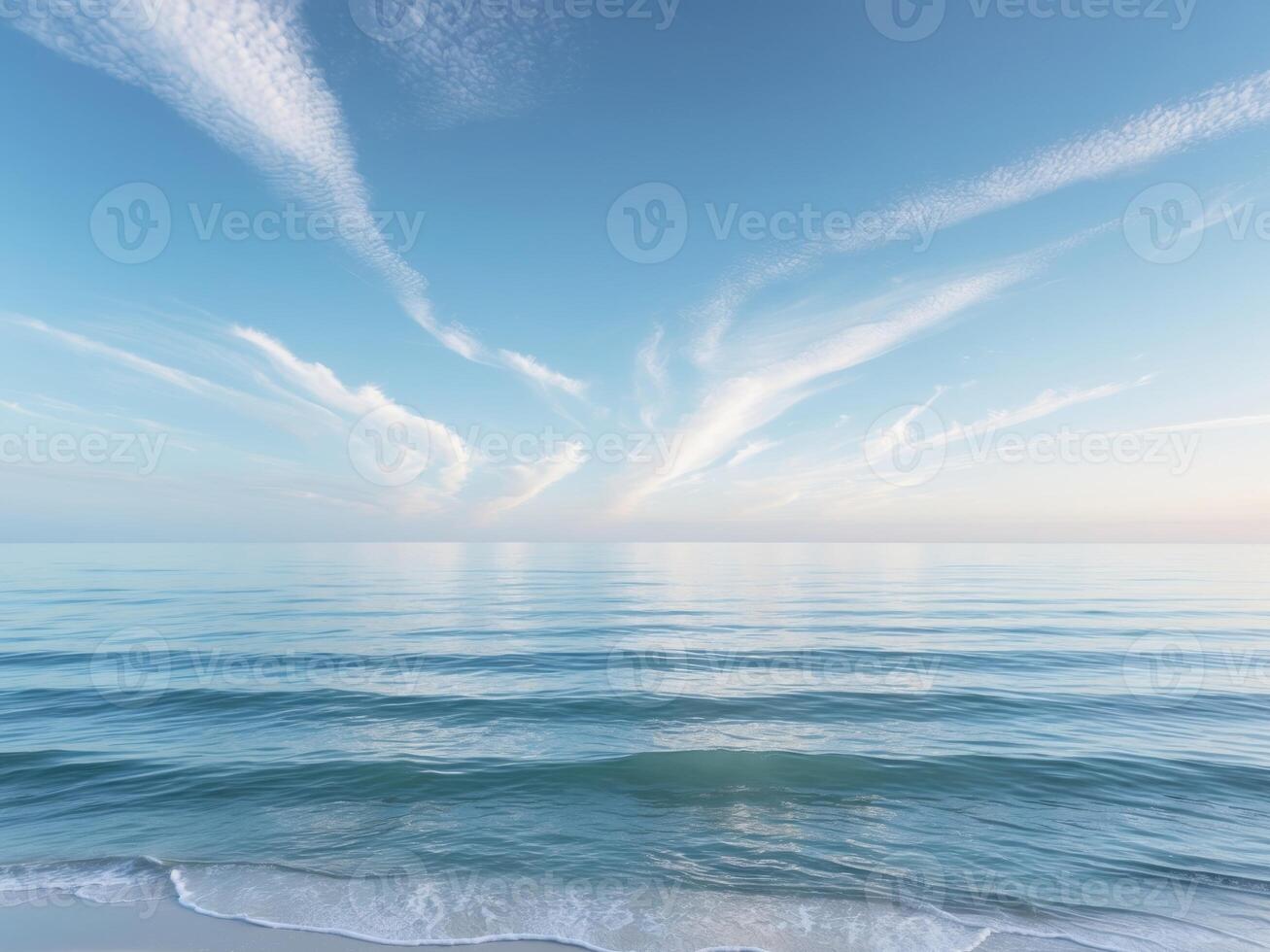 A beautiful beach scene with waves and sky photo