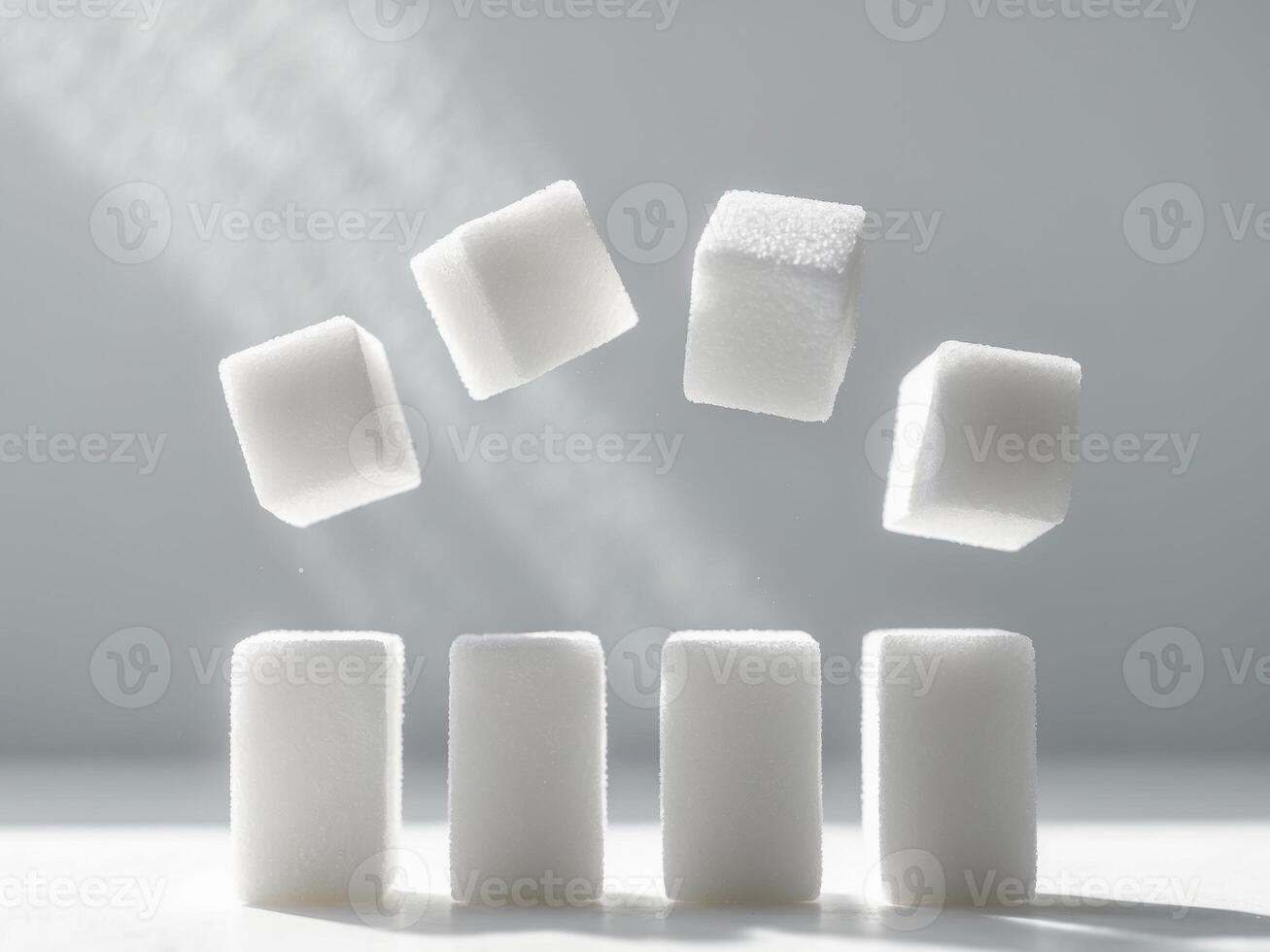 Sugar cubes falling from the sky photo