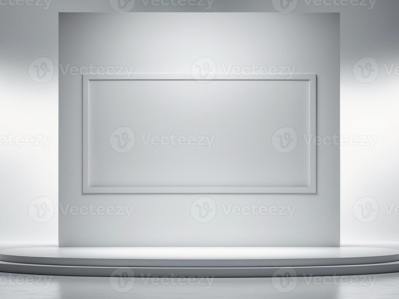 Large stage screen center is set up high Banner white empty mockup. photo