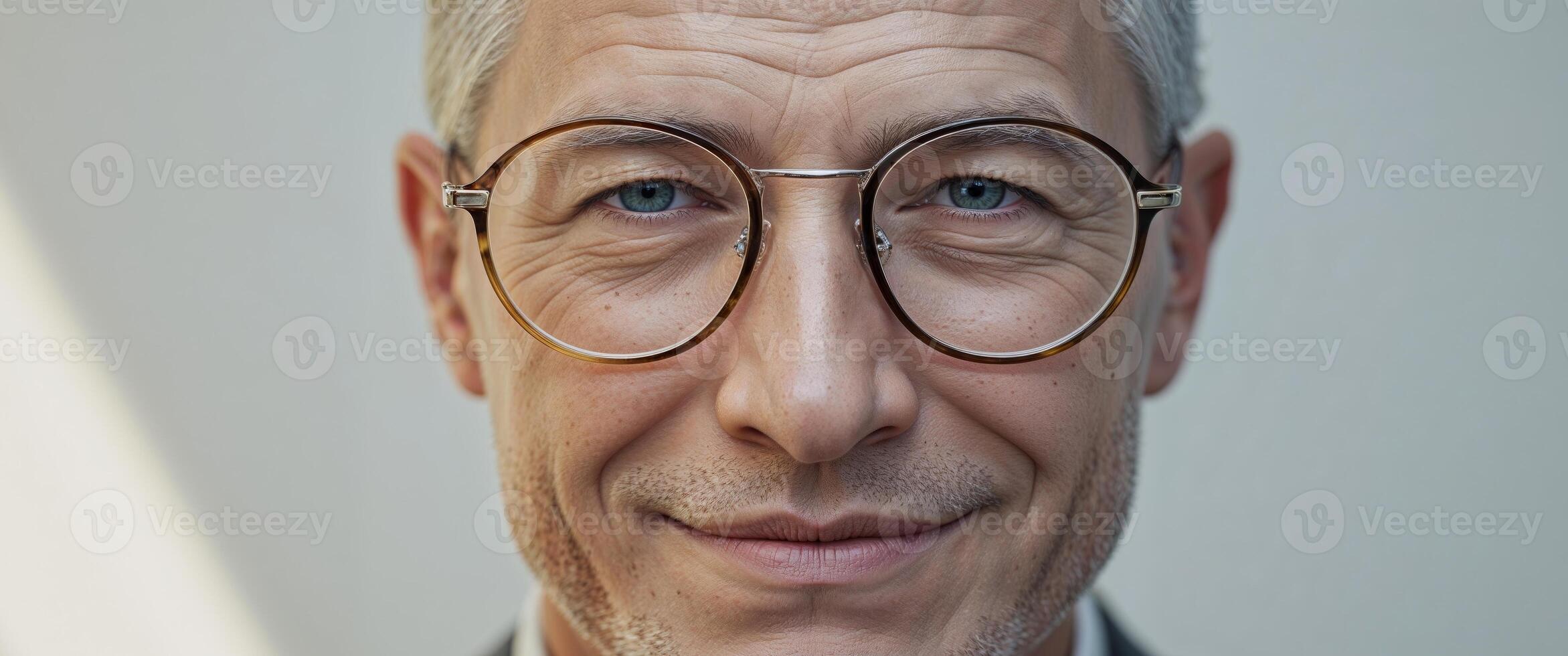 A close up of a man wearing glasses photo