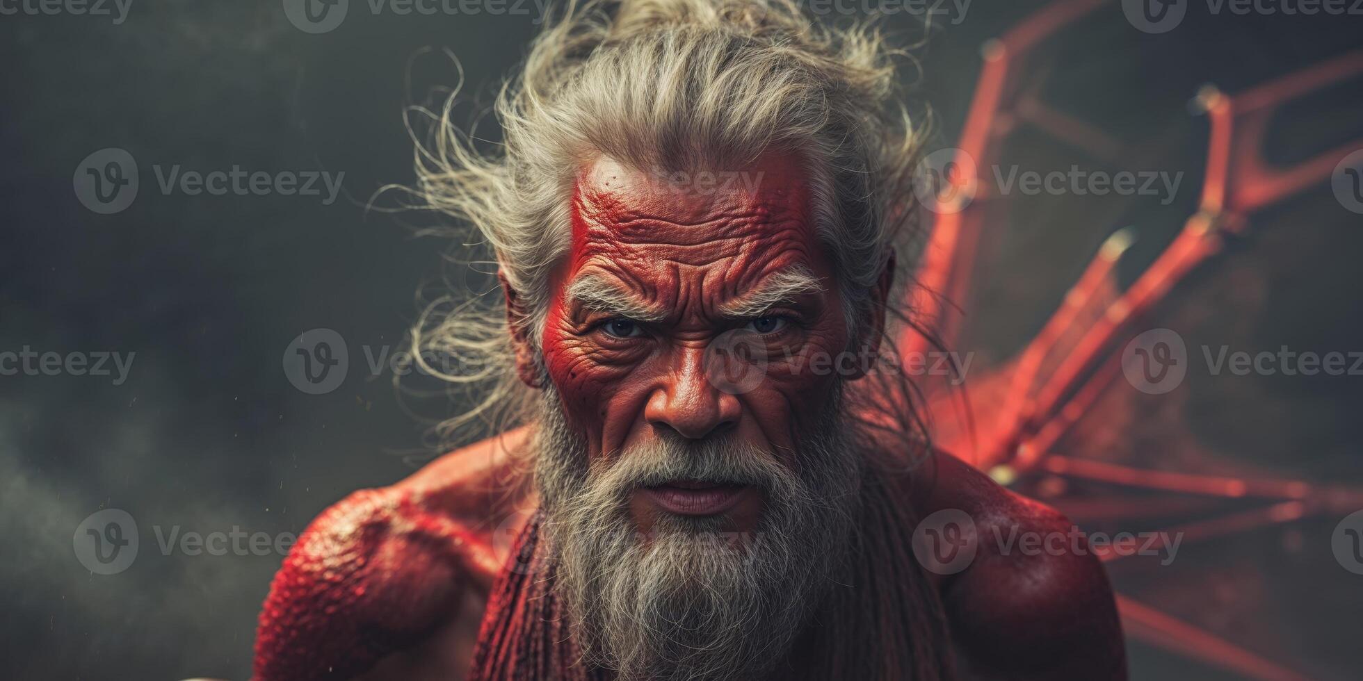 old man spirit dragon red soul dangerous photo