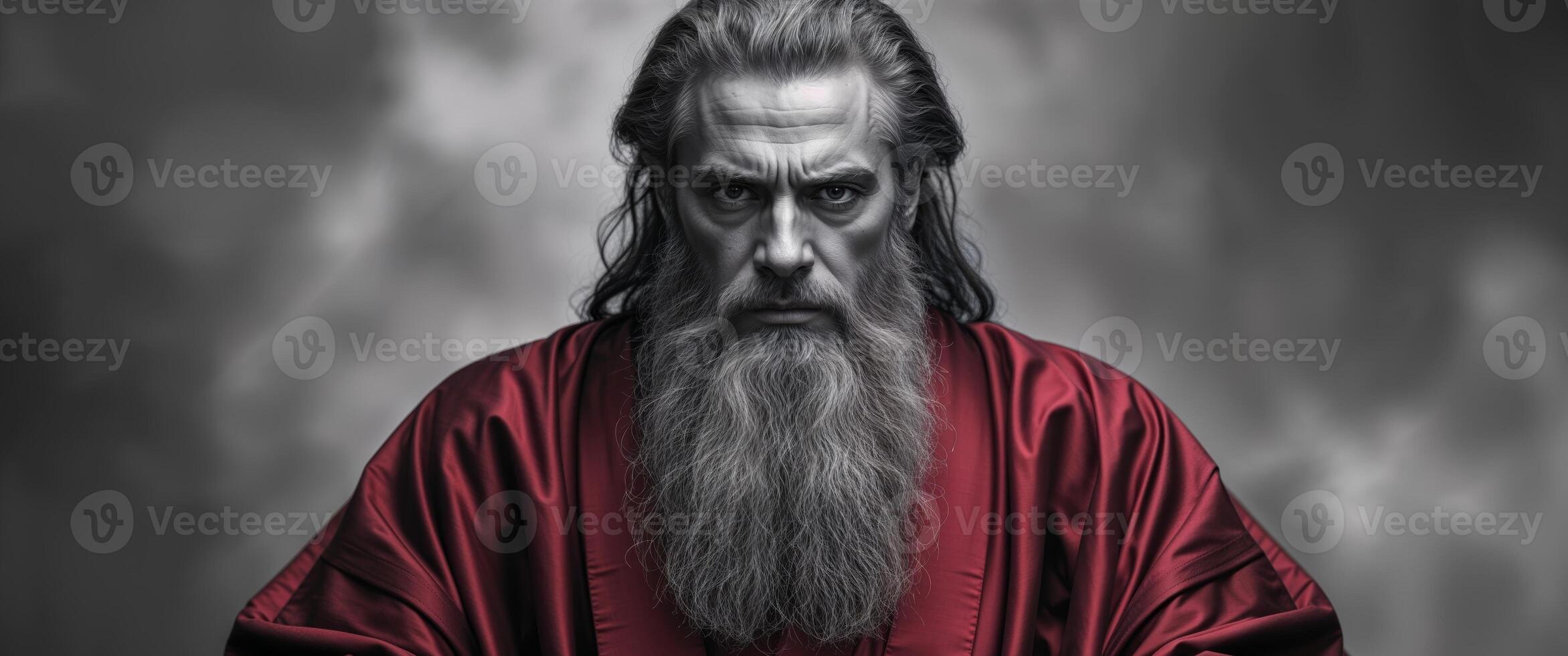 A man with long white hair and beard photo