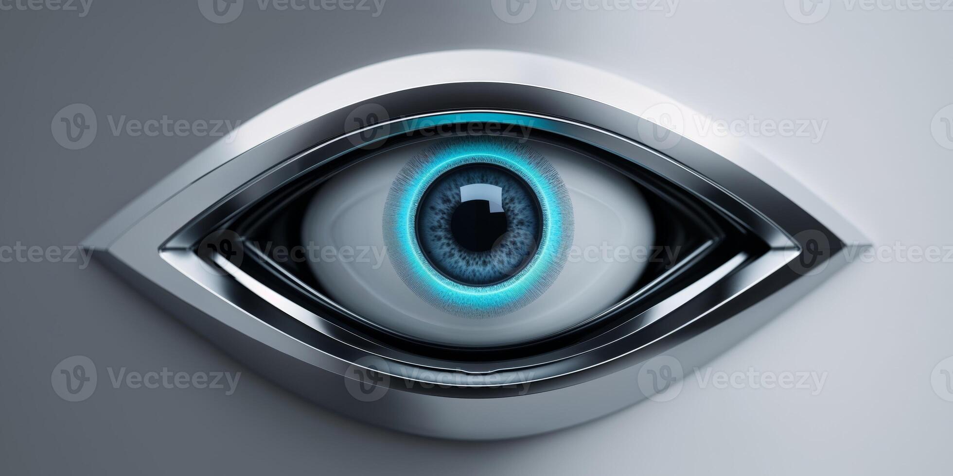 Futuristic Cybernetic Eye Concept for Technology and Innovation Themes photo