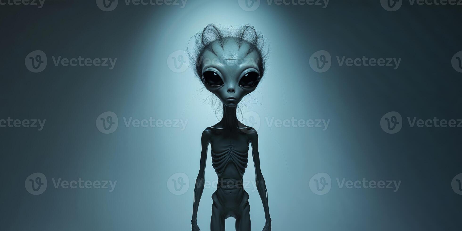 Extraterrestrial being standing under dramatic lighting. photo
